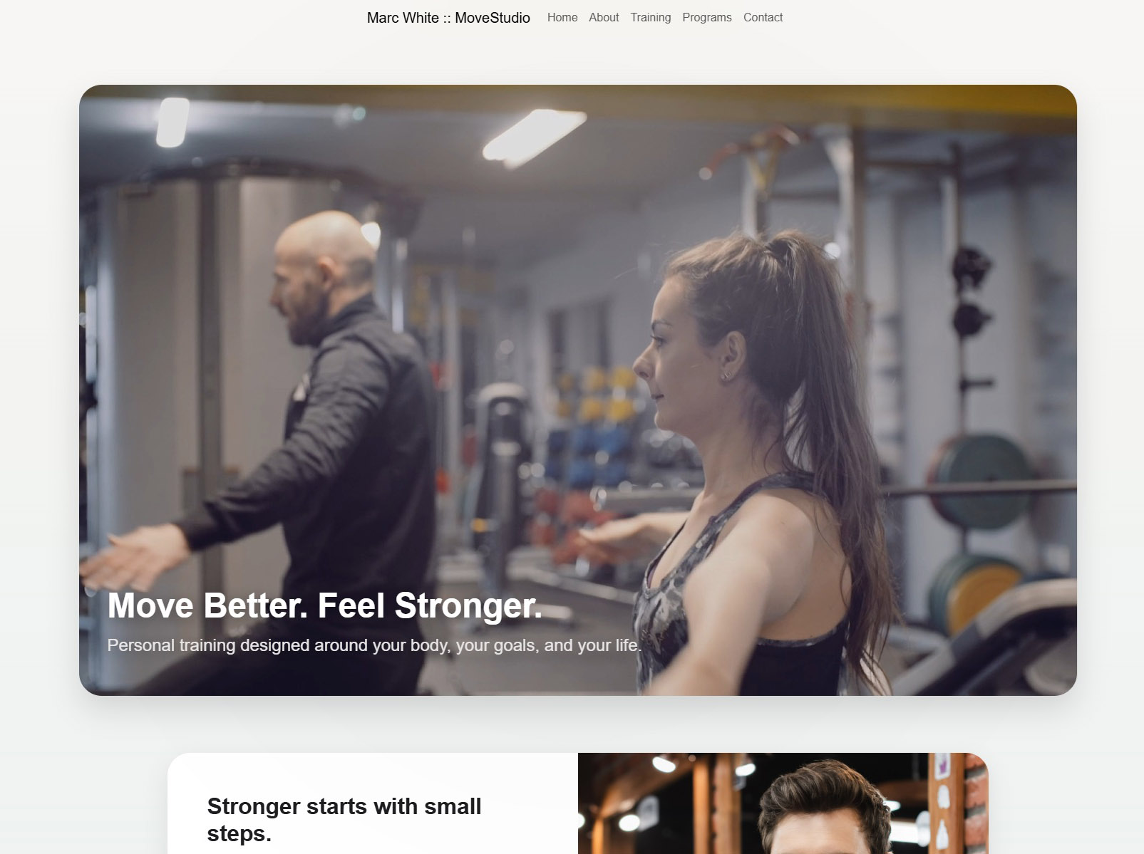 MoveStudio Fitness website preview