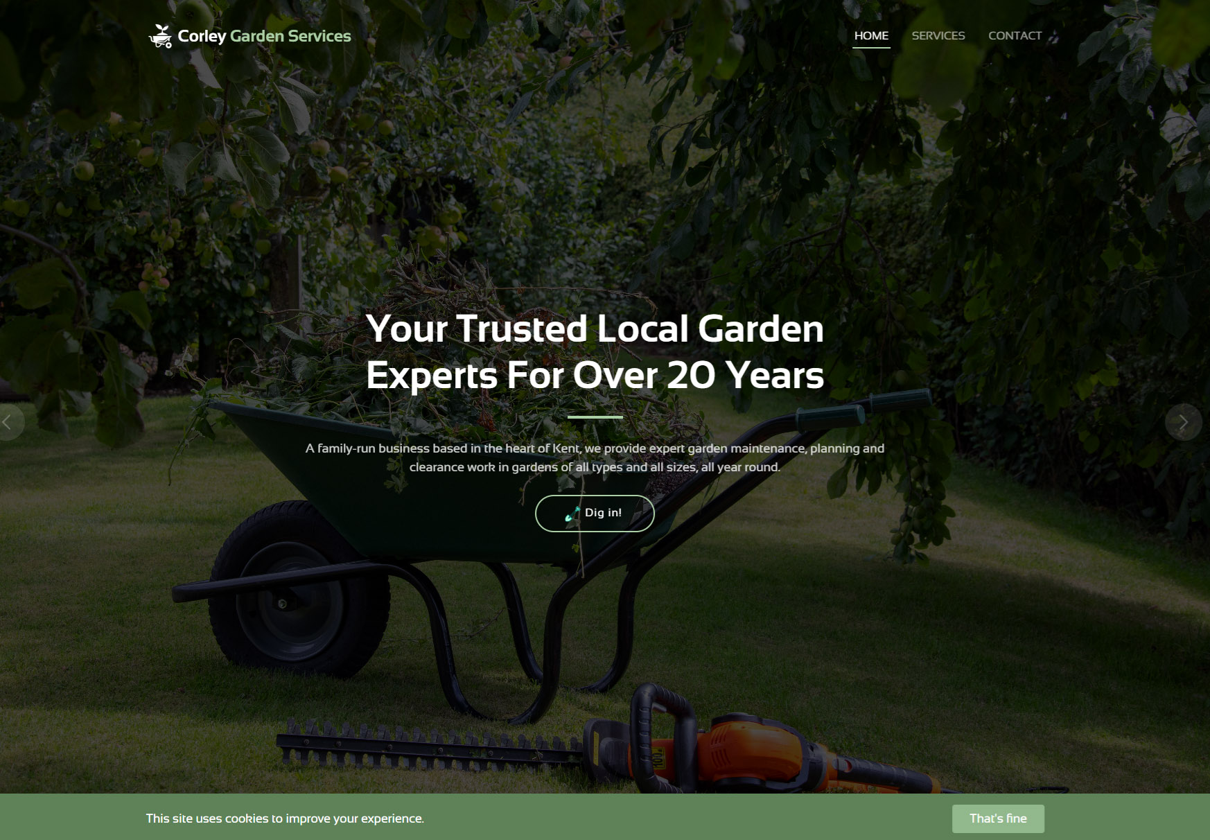 Corley Gardening Services website preview